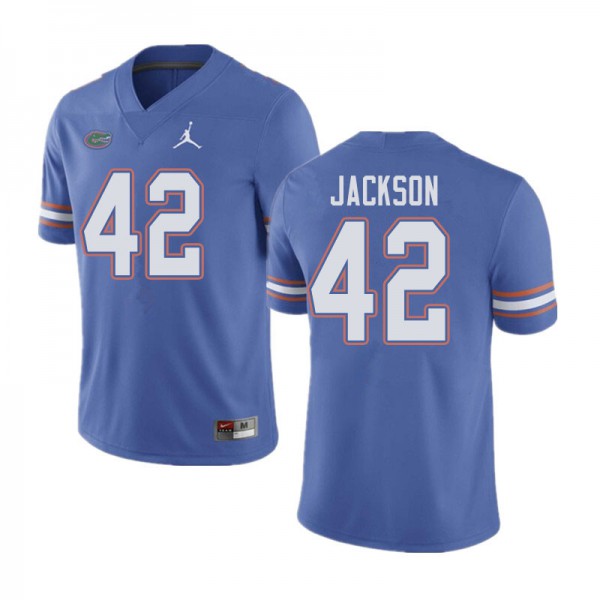 Jordan Brand Men #42 Jaylin Jackson Florida Gators College Football Jersey Blue